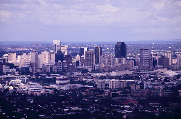 Brisbane city skyline in Australia during 1990s