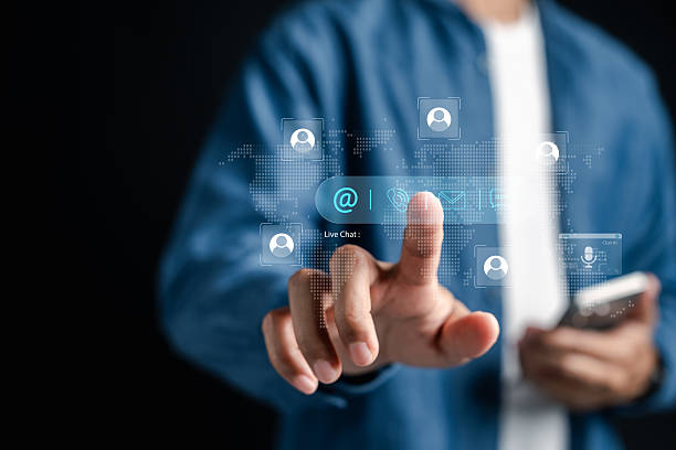 istock Customer service and digital communication concept. Online live chat and support with global connection. Perfect for business assistance, client care, and customer relationship content. 2239160820