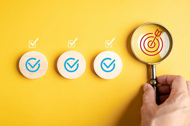 istock Goal planning and checklist concept with check marks, and target, task completion, productivity, business strategy, and achievement. 2239160857