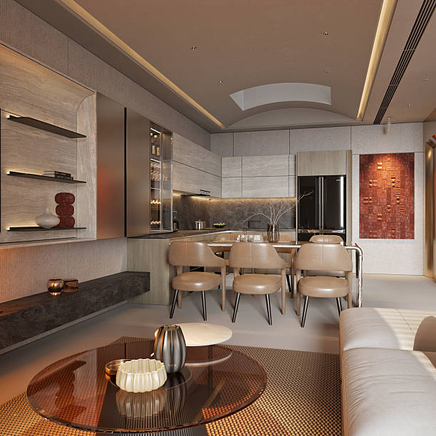 istock 3d render of living room and dining space 2239177743