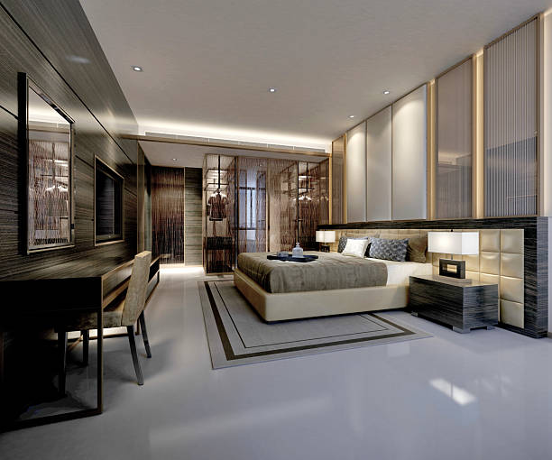istock 3d render of luxury hotel room bedroom 2239179316