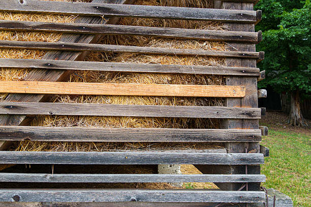 hay barn wall, old wooden boards as background