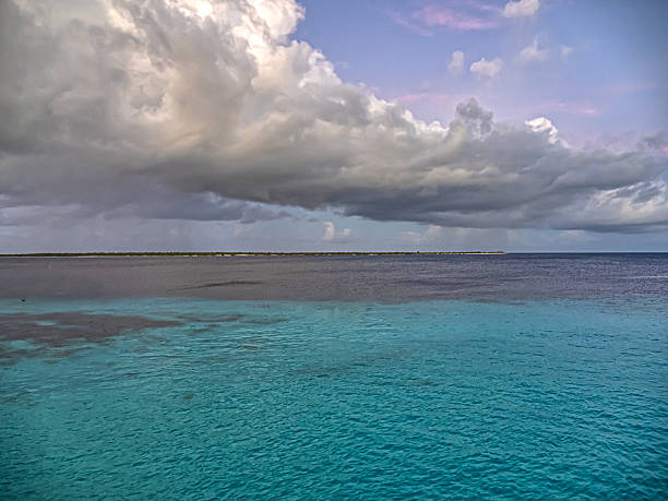Caribbean sunset and sunrise off the coast of the island of Bonaire