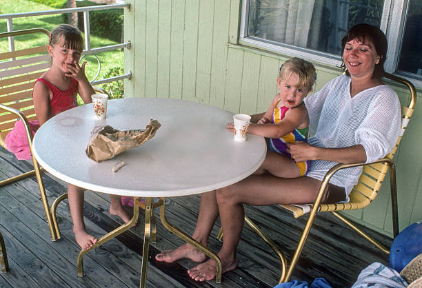 Clearwater FL - Mother & Daughters have a Snack - 1984