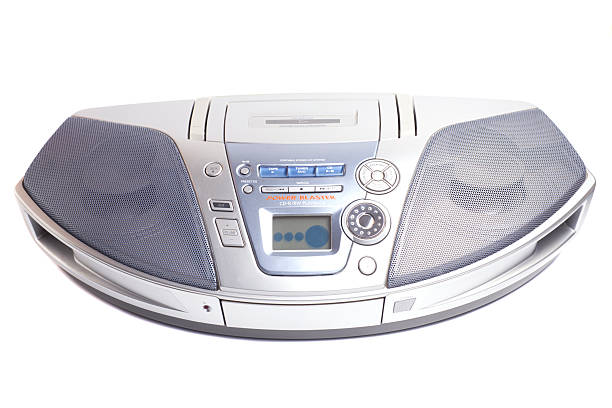 Cassette and cd player with modern outline from 90's