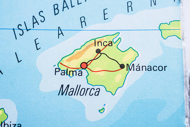 Detailed map section showing Mallorca island.