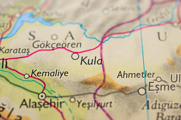 istock Close up map of Kula district in Turkey.. 2239216256