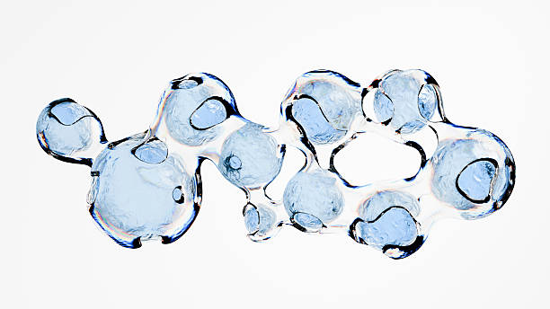 scene showcases clear water bubbles of various sizes drifting on a bright white background, forming an elegant, abstract pattern that captures attention. 3d render