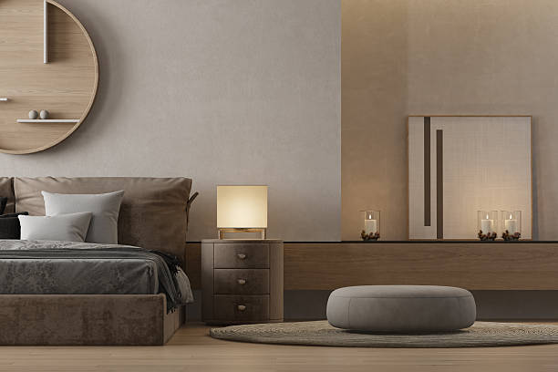 istock Japandi Bedroom Interior with Minimalist Scandinavian Design 2239225658