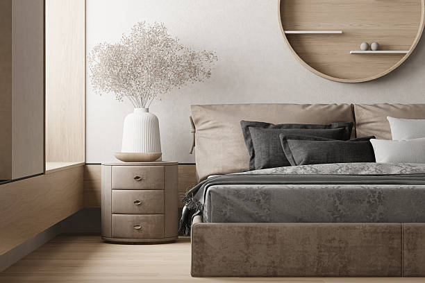 istock Japandi Bedroom Interior with Minimalist Scandinavian Design 2239225732