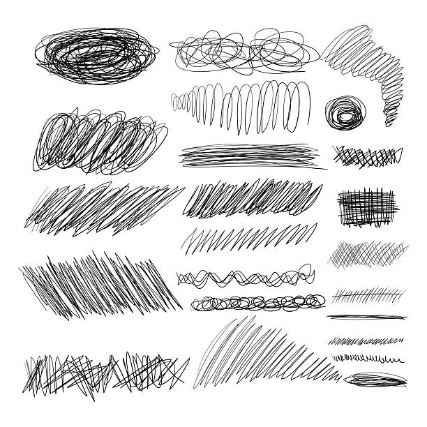 istock Vector set of grungy graphic elements. Street art texture hand drawn pencil underlines and strikethrough, scribble emphasis lines, crazy hatches, ovals and crosses. Each element is united and isolated 2239227147