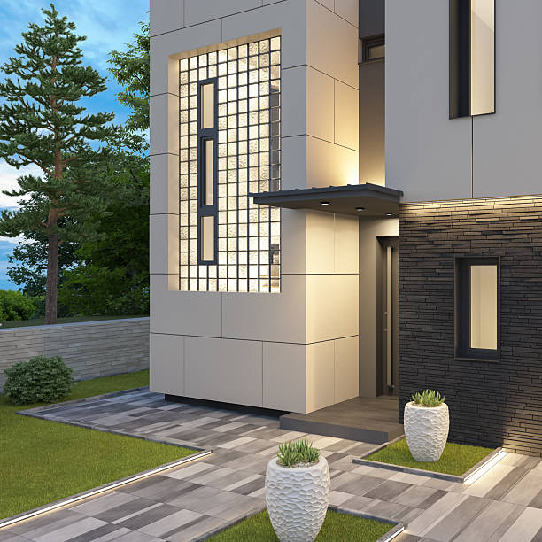 Isolated Modern House with Garden and Fence
