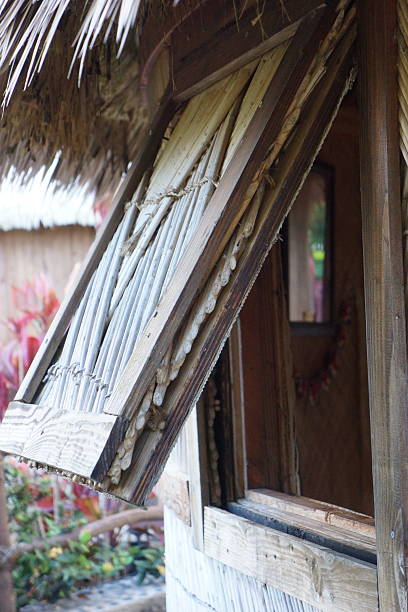Traditional Hawaiian hut window