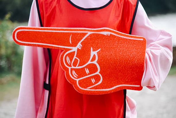 istock young woman hand with large red glove 2239266301