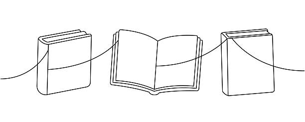 istock Minimalist line drawing of an books in a one line 2239269997