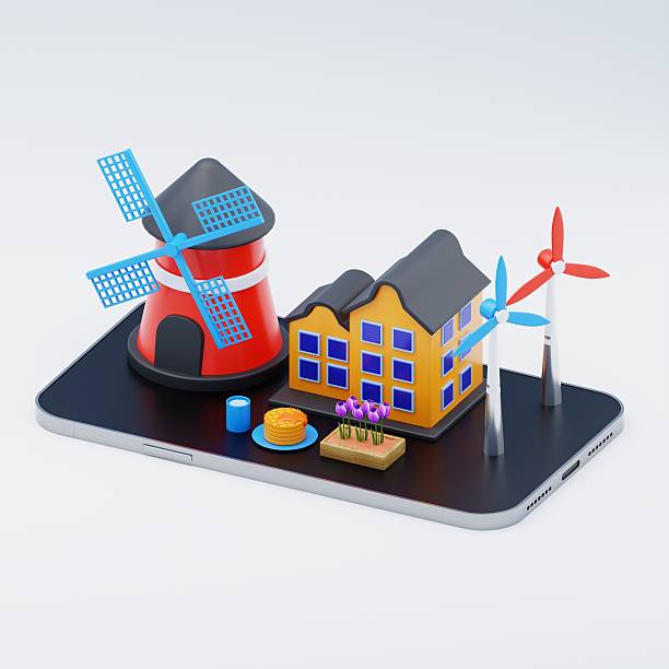 3d isometric holland travel concept