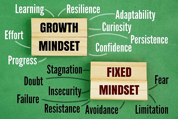 istock Stick with the words Growth Mindset or Fixed Mindset Infographic Innovation Learning. 2239279119