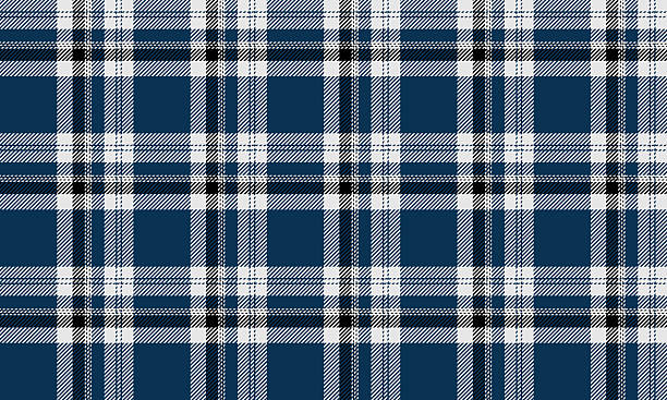 istock Seamless plaid fabric pattern in blue, white, and black for designing clothes, skirts, and pants. Add a cool, modern look. Easy to use for both print and digital work. 2239284418