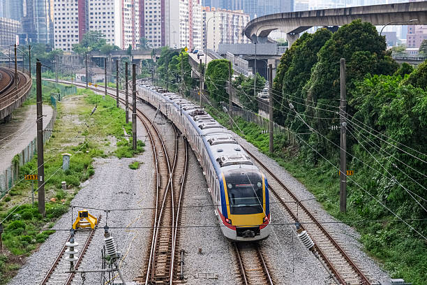 istock Suburban trains running through the city 2239291740