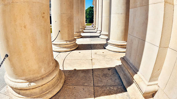 istock Circular granite stone columns in medieval buildings 2239293405