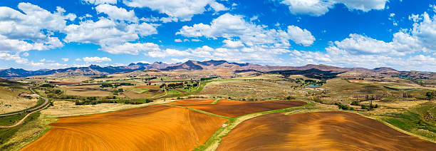 Drakensburg - Maluti Mountain Range in the Free State with the sandstone mountain peaks. Now a UNESCO World Heritage Site.