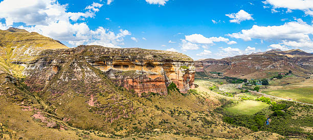 Drakensburg - Maluti Mountain Range in the Free State with the sandstone mountain peaks. Now a UNESCO World Heritage Site.
