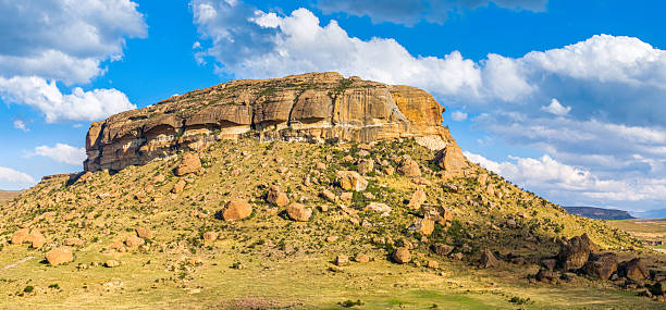 Drakensburg - Maluti Mountain Range in the Free State with the sandstone mountain peaks. Now a UNESCO World Heritage Site.