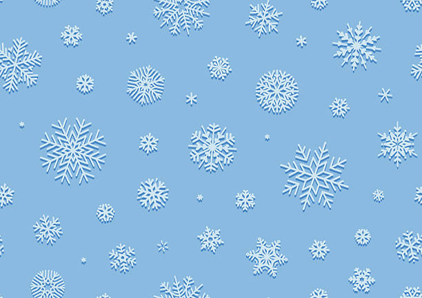 Seamless blue Christmas snowflakes wallpaper pattern vector art illustration
