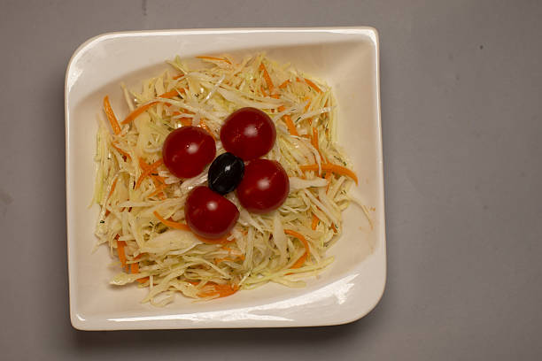Cabbage and tomato salad as a traditional Serbian food