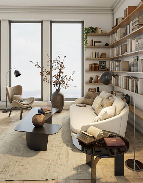 istock Large luxury modern bright interiors Living room mockup illustration 3D rendering image 2239316352