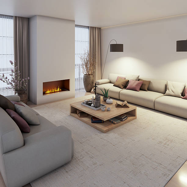 istock Large luxury modern bright interiors Living room mockup illustration 3D rendering image 2239316475