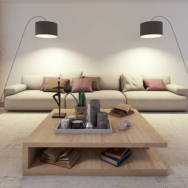 istock Large luxury modern bright interiors Living room mockup illustration 3D rendering image 2239316497