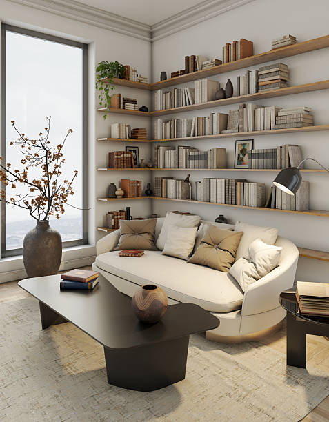 istock Large luxury modern bright interiors Living room mockup illustration 3D rendering image 2239316639
