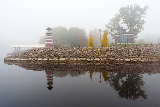 Point Clark Lighthouse in Goderich Ontario on the shore of Lake Huron.