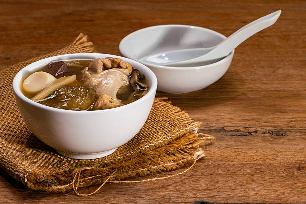 istock Fish maw soup in white ceramic bowl 2239323858