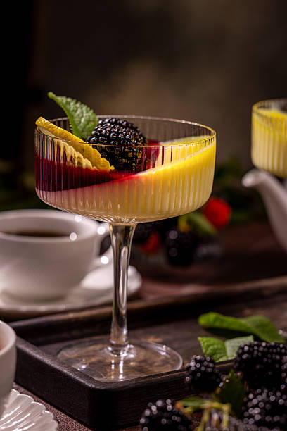 istock Panna cotta dessert with blackberries and lemon zest 2239328247