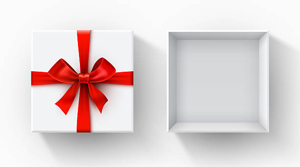 istock Elegant white gift box with red ribbon and an open empty box. Perfect for holidays, promotions, or special occasions. 2239328285