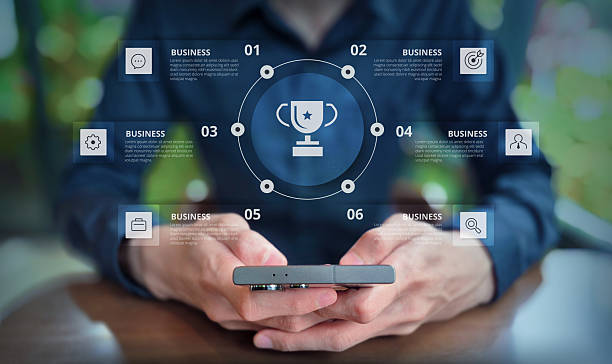 istock Business Strategy Infographic with Trophy Icon and Circular Segments 2239329217