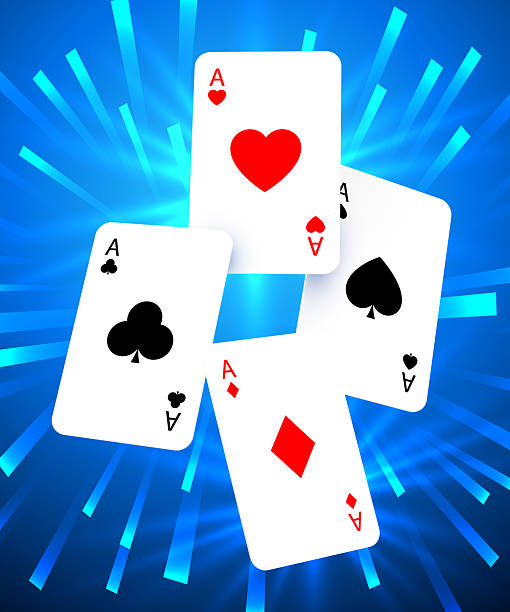 istock Four Aces Playing Cards with Radiant Purple Background. 2239329368