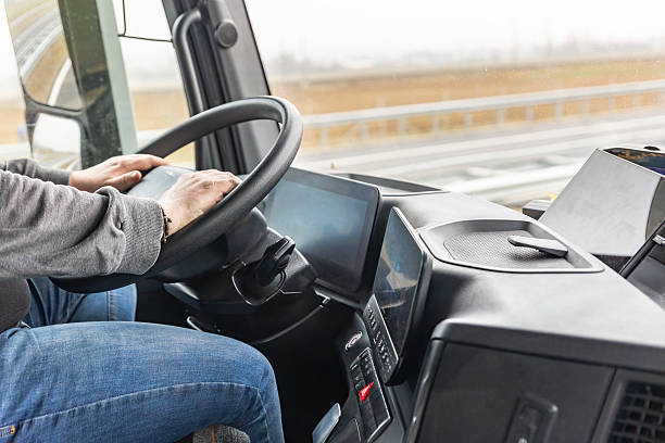 istock Driver is driving  a truck. Horizontal. 2239336786