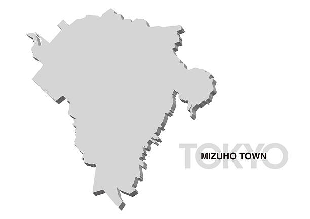 Map of Mizuho Town, Tokyo (3DCG).