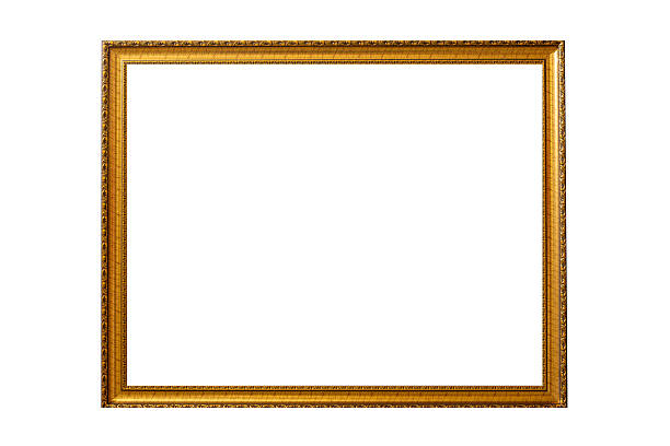 istock Vintage old retro wooden golden frame isolated on white 2239357328