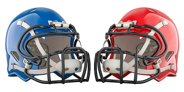 American Football Helmet on Black Background, Sport and Game Competition Concept