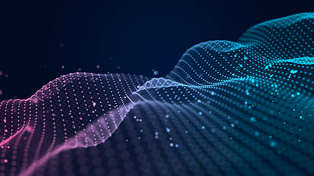 istock Abstract wave of musical sounds. Smooth information transfer. 3D rendering. 2239366364