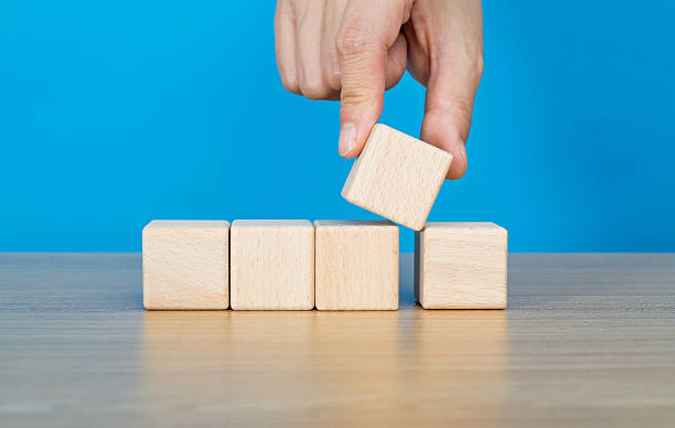 istock Blank wooden blocks on the table 2239372061