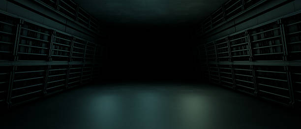 istock Dark Futuristic Corridor Abstract Sci-Fi Background 2239376816