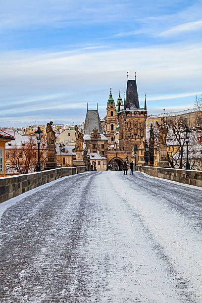 istock Empty Charles Bridge at winter morning, Prague 2239382121