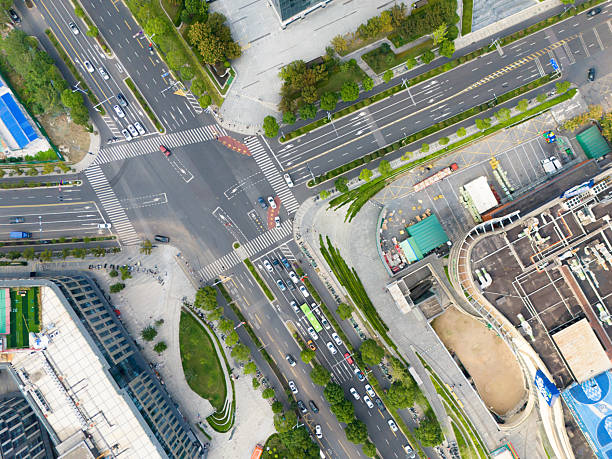 istock Aerial view of city intersection 2239383953