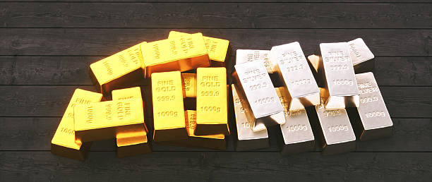 Set of glass gold coins on a white isolated background. 3d render illustration