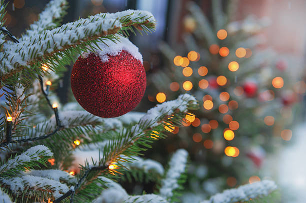 istock Festive pine tree decoration captured with a cozy, bokeh-filled background. 2239394902